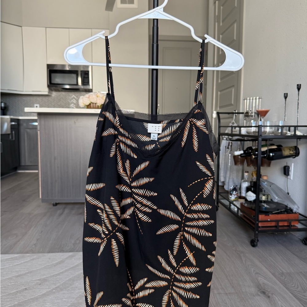 Target Black and Gold Palm Leaf Tank Top
